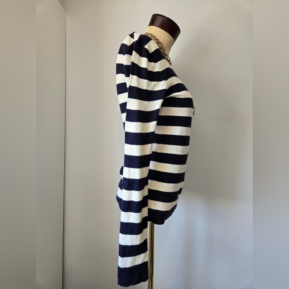 J. CREW Navy And White Striped Cotton Top With Sleeping Koala Bear. Size XS - Picture 4 of 9